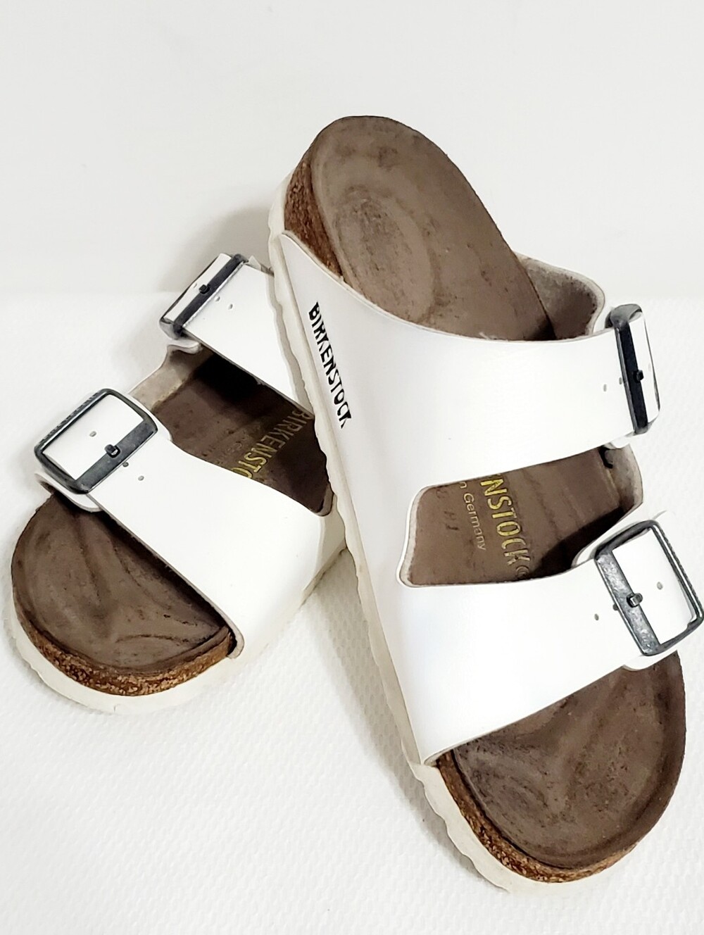Birkenstock Arizona White Leather Double Dtrap Sandal Womens EU 37 - Picture 2 of 10